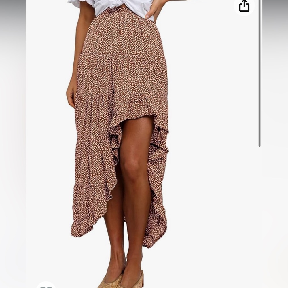 Boho Ruffle Skirt High Low